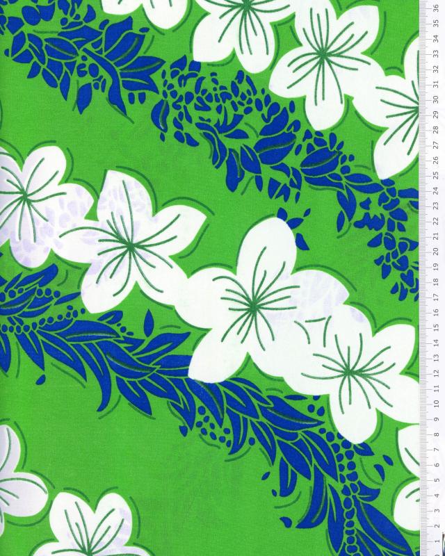 Polynesian fabric TAURA Green - Tissushop